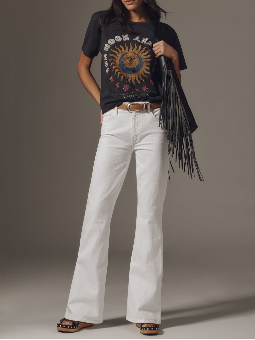 Mother weekender mid rise flare NWOT Women's White Slim Jeans 27  28 29